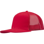 Cappellino a 6 pannelli in twill di cotone con visiera piatta 260 g/m2 color rosso