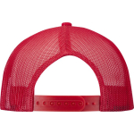 Cappellino a 6 pannelli in twill di cotone con visiera piatta 260 g/m2 color rosso seconda vista posteriore