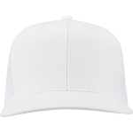 Cappellino a 6 pannelli in twill di cotone con visiera piatta 260 g/m2 color bianco seconda vista frontale