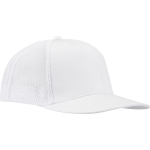 Cappellino a 6 pannelli in twill di cotone con visiera piatta 260 g/m2 color bianco vista laterale