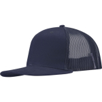 Cappellino a 6 pannelli in twill di cotone con visiera piatta 260 g/m2 color blu mare