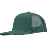 Cappellino a 6 pannelli in twill di cotone con visiera piatta 260 g/m2 color verde scuro
