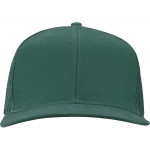 Cappellino a 6 pannelli in twill di cotone con visiera piatta 260 g/m2 color verde scuro seconda vista frontale