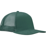 Cappellino a 6 pannelli in twill di cotone con visiera piatta 260 g/m2 color verde scuro vista laterale