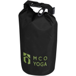 Borsa impermeabile compatta riciclata con chiusura arrotolabile 1L color nero vista con stampa in transfer