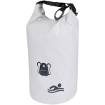 Borsa impermeabile compatta riciclata con chiusura arrotolabile 1L color bianco vista con stampa in transfer