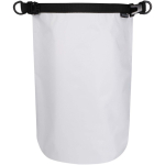 Borsa da viaggio riciclata impermeabile con chiusura arrotolabile 5L color bianco seconda vista frontale