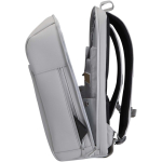 Zaino antifurto espandibile resistente all’acqua, capacità 18 L color grigio chiaro vista laterale