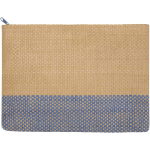 Necessaire sottile in carta certificata con fodera morbida 3L color blu mare seconda vista frontale