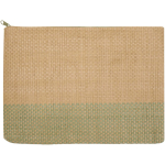 Necessaire sottile in carta certificata con fodera morbida 3L color verde jeansato seconda vista frontale