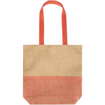Borsa in paglia intrecciata con bottone magnetico e base ampia 10L color mogano seconda vista frontale