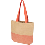 Borsa in paglia intrecciata con bottone magnetico e base ampia 10L color mogano