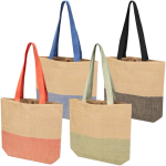 Borsa in paglia intrecciata con bottone magnetico e base ampia 10L color verde jeansato seconda vista in vari colori
