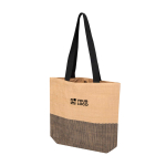Borsa in paglia intrecciata con bottone magnetico e base ampia 10L vista area di stampa
