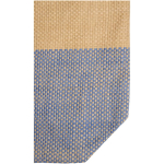 Borsa in carta paglia intrecciata con cerniera e base, capacità 21L color blu mare vista dettaglio 1