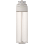 Borraccia con cannuccia integrata e coperchio a pulsante antigoccia 700ml color trasparente seconda vista frontale