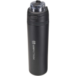 Borraccia a parete singola con cannuccia pieghevole e finitura opaca 800ml color nero vista con logo stampato 2