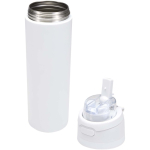 Borraccia a parete singola con cannuccia pieghevole e finitura opaca 800ml color bianco seconda vista