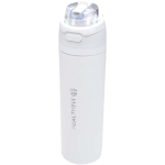 Borraccia a parete singola con cannuccia pieghevole e finitura opaca 800ml color bianco vista con logo stampato 2