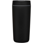 Bicchiere termico a doppia parete con coperchio a vite incluso 480ml color nero seconda vista frontale