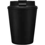 Bicchiere termico a doppia parete con coperchio a vite antigoccia 300ml color nero seconda vista frontale