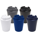 Bicchiere termico a doppia parete con coperchio a vite antigoccia 300ml color nero seconda vista in vari colori