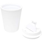 Bicchiere termico a doppia parete con coperchio a vite antigoccia 300ml color bianco seconda vista
