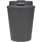 Bicchiere termico a doppia parete con coperchio a vite antigoccia 300ml color grigio seconda vista frontale