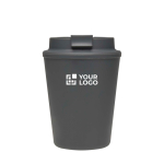 Bicchiere termico a doppia parete con coperchio a vite antigoccia 300ml vista area di stampa