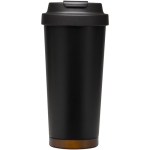 Bicchiere termico a doppia parete in acciaio inox opaco 480ml color nero seconda vista frontale