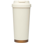 Bicchiere termico a doppia parete in acciaio inox opaco 480ml color beige seconda vista frontale