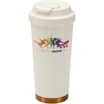 Bicchiere termico a doppia parete in acciaio inox opaco 480ml color beige
