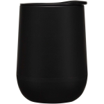 Bicchiere a doppia parete con coperchio scorrevole e isolamento ad aria 360ml color nero vista laterale