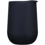 Bicchiere a doppia parete con coperchio scorrevole e isolamento ad aria 360ml color blu mare vista laterale