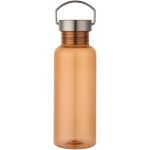 Borraccia con tappo a vite e manico in acciaio inox 600ml color arancione seconda vista frontale