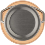 Borraccia con tappo a vite e manico in acciaio inox 600ml color arancione terza vista frontale