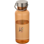 Borraccia con tappo a vite e manico in acciaio inox 600ml color arancione vista con stampa tampografica