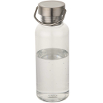 Borraccia con tappo a vite e manico in acciaio inox 600ml color trasparente