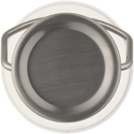Borraccia con tappo a vite e manico in acciaio inox 600ml color trasparente terza vista frontale