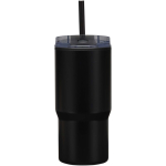 Bicchiere termico a doppia parete con coperchio antirovesciamento 540ml color nero seconda vista frontale