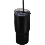 Bicchiere termico a doppia parete con coperchio antirovesciamento 540ml color nero