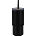 Bicchiere termico a doppia parete con coperchio antirovesciamento 540ml color nero seconda vista posteriore