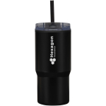 Bicchiere termico a doppia parete con coperchio antirovesciamento 540ml color nero vista con logo stampato 2