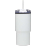 Bicchiere termico a doppia parete con coperchio antirovesciamento 540ml color bianco seconda vista frontale