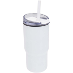 Bicchiere termico a doppia parete con coperchio antirovesciamento 540ml color bianco