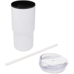Bicchiere termico a doppia parete con coperchio antirovesciamento 540ml color bianco seconda vista