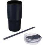Bicchiere termico a doppia parete con coperchio antirovesciamento 540ml color blu mare seconda vista