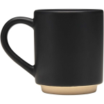 Tazza impilabile in ceramica con base moderna non smaltata 180 ml color nero vista laterale