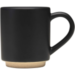 Tazza impilabile in ceramica con base moderna non smaltata 180 ml color nero seconda vista con laterale