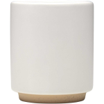 Tazza impilabile in ceramica con base moderna non smaltata 180 ml color bianco seconda vista frontale